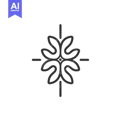 Aset premium populer: Abstract Flower Design with Four Petals and a Center Dot
