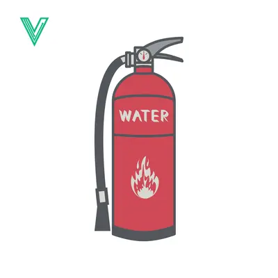Red Water Fire Extinguisher with Flame Symbol