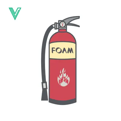 Red Foam Fire Extinguisher with Flame Symbol