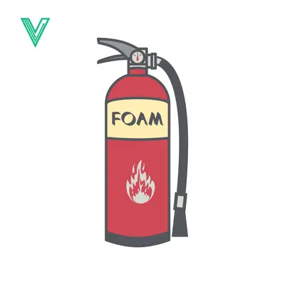 Red Foam Fire Extinguisher with Flame Symbol