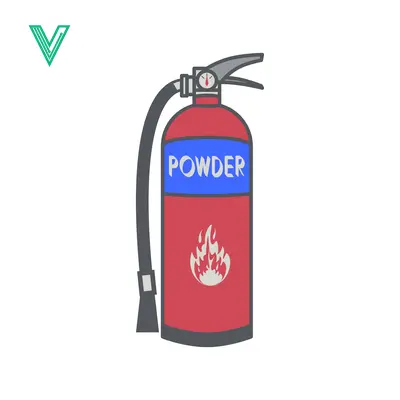 Red Powder Fire Extinguisher with Flame Icon and Hose