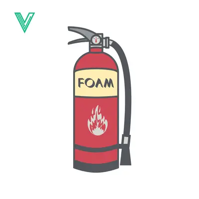 Red Foam Fire Extinguisher with Flame Icon
