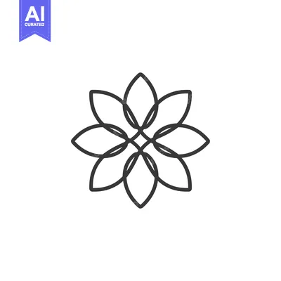 Aset premium populer: Abstract Flower Outline Design
