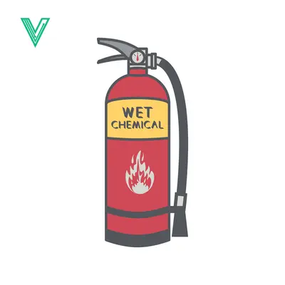 Illustration of a Wet Chemical Fire Extinguisher for Fire Safety