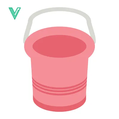 Pink Bucket with Handle Illustration