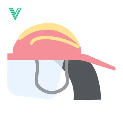 Firefighter Helmet with Face Shield Illustration