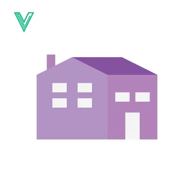 Minimalist Purple House Icon with White Windows and Door
