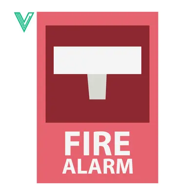 Red Fire Alarm Box with Pull Handle and Text
