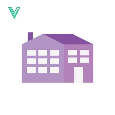 Modern Purple House Illustration with Many Windows