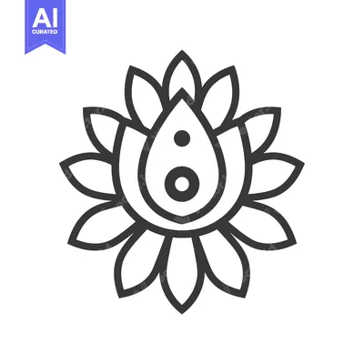 Premium design asset: Abstract Flower with Central Droplet and Circles