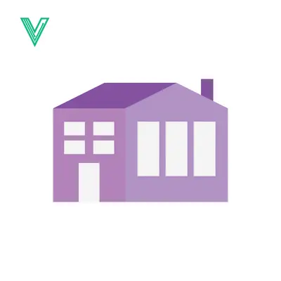 Aset premium populer: Simple Purple House Icon with Windows and Chimney