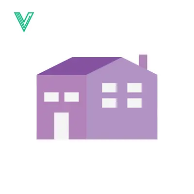 Aset desain premium: Simple Purple House Icon Vector Illustration