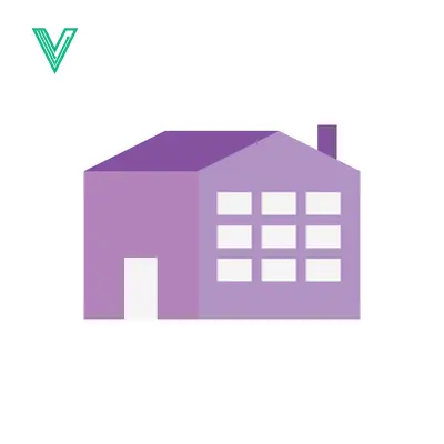 Aset desain premium: Modern Purple House Icon with Many Windows