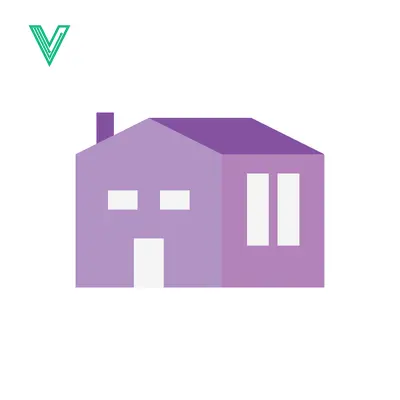 Minimalist Purple House Icon Vector Illustration