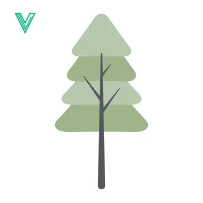 Stylized Minimalist Evergreen Tree Illustration