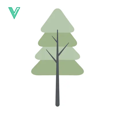 Stylized Minimalist Evergreen Tree Illustration