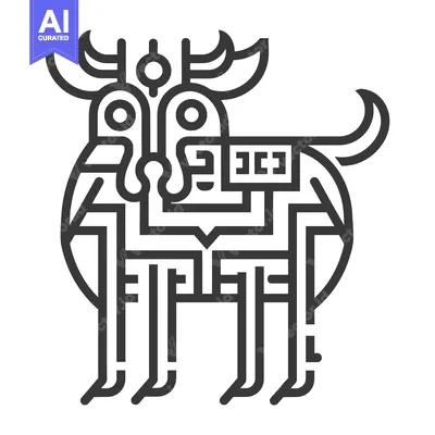 Aset premium populer: Abstract Geometric Animal Illustration