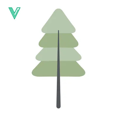 Stylized Minimalist Evergreen Tree Illustration