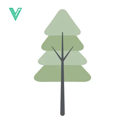Stylized Green Pine Tree Illustration Minimalist Design