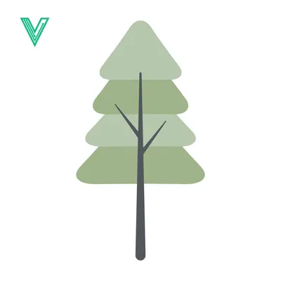 Stylized Minimalist Evergreen Tree Illustration