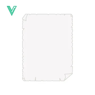 Blank Aged Paper Sheet with Torn Edges and Rolled Corners