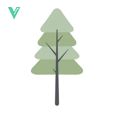 Stylized Evergreen Tree Illustration Minimalist Design
