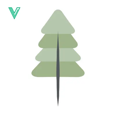 Stylized Green Christmas Tree Vector Illustration