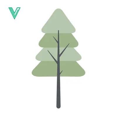 Stylized Evergreen Tree Illustration Minimalist Design