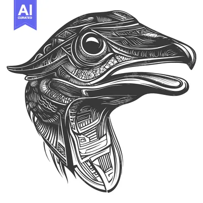 Aset premium populer: Abstract Geometric Bird Head Design