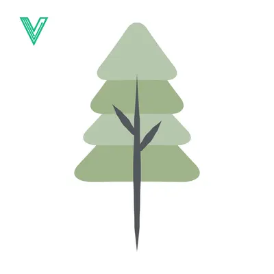 Stylized Minimalist Evergreen Tree Illustration