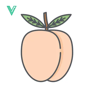 Simple Peach Fruit Icon Vector Illustration