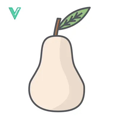 Simple illustration of a pear with a leaf