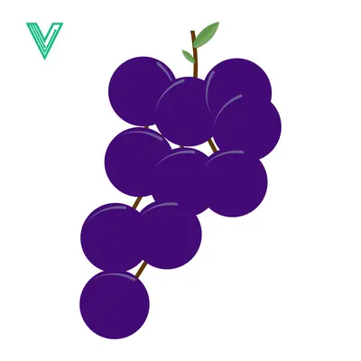 Illustration of a Bunch of Purple Grapes on a White Background