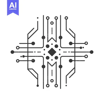 Premium design asset: Abstract Geometric Circuit Board Design with a Central Diamond