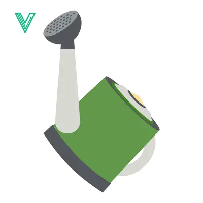 Green Watering Can with Water Droplets
