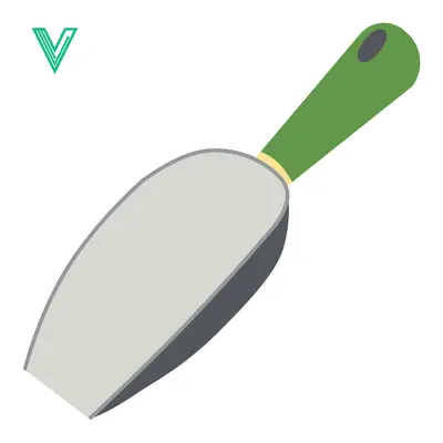 Illustration of a Metal Scoop with a Green Handle