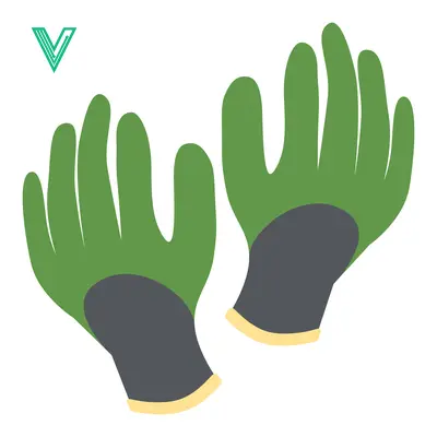 Pair of Green Gardening Gloves Isolated on White Background