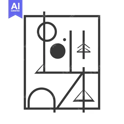Abstract Geometric Composition of Lines, Circles, and Triangles