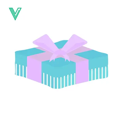 A turquoise gift box with a pink ribbon and bow isolated on white background