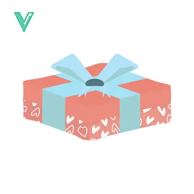 A beautifully wrapped gift box with a light blue ribbon and bow adorned with small heart patterns