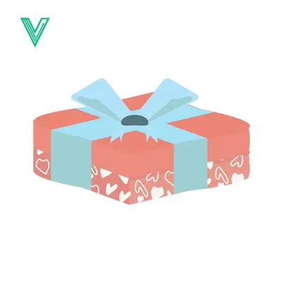 A beautifully wrapped gift box with a blue ribbon and bow adorned with a subtle heart pattern