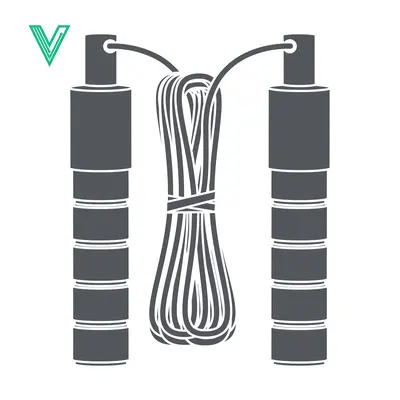 Jump Rope Icon Silhouette for Fitness and Exercise