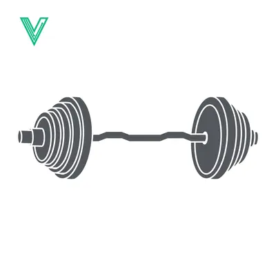 Curved Barbell Weightlifting Equipment Silhouette Icon