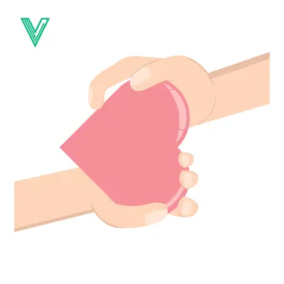 Aset desain premium: Giving a Pink Heart Symbol from One Hand to Another