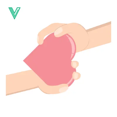 Hands exchanging a pink heart symbol representing love and care