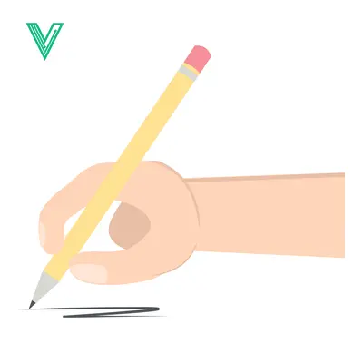 Hand Writing with Pencil on White Background