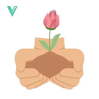 Hands Gently Holding a Sprouting Flower in Soil