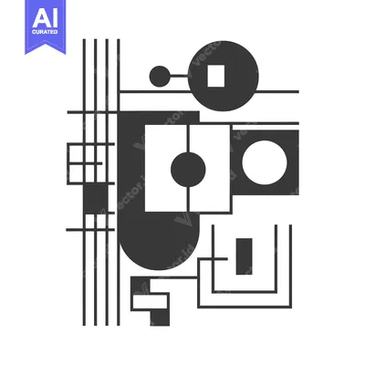 Premium design asset: Abstract Geometric Composition with Circles and Squares