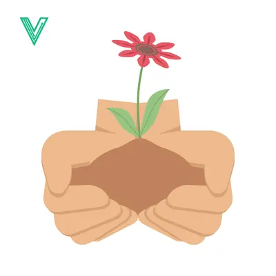 Hands Gently Holding Soil with a Blooming Flower
