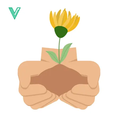 Hands Gently Holding a Sprouting Yellow Flower Seedling